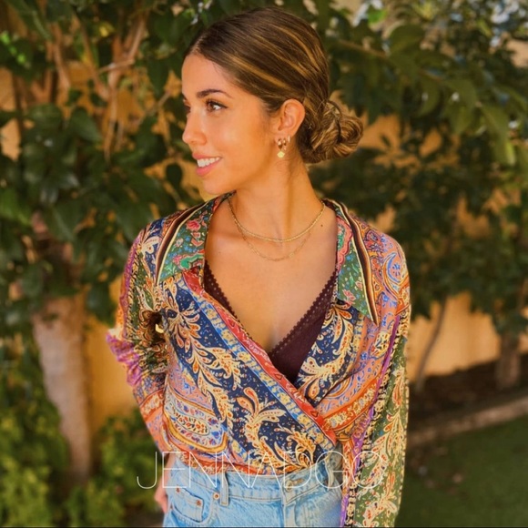 NWT Zara Cropped Print Top - Picture 12 of 15